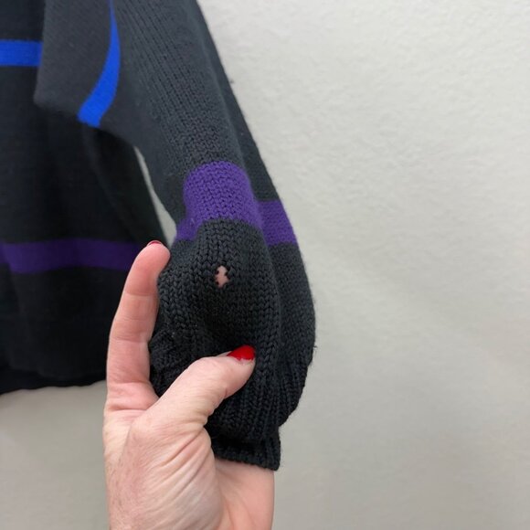 VTG Coogi Australia Pure Wool Black Knit Crewneck Pullover Sweater Mens sz Small - Picture 5 of 9